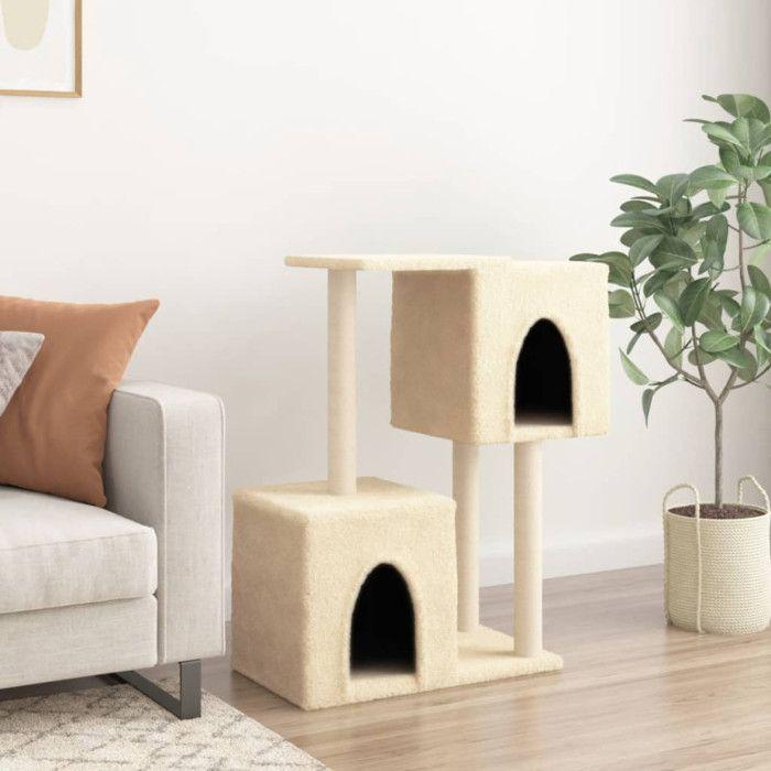 VidaXL Arbre à chat avec griffoirs en sisal Crème 86 cm 172100