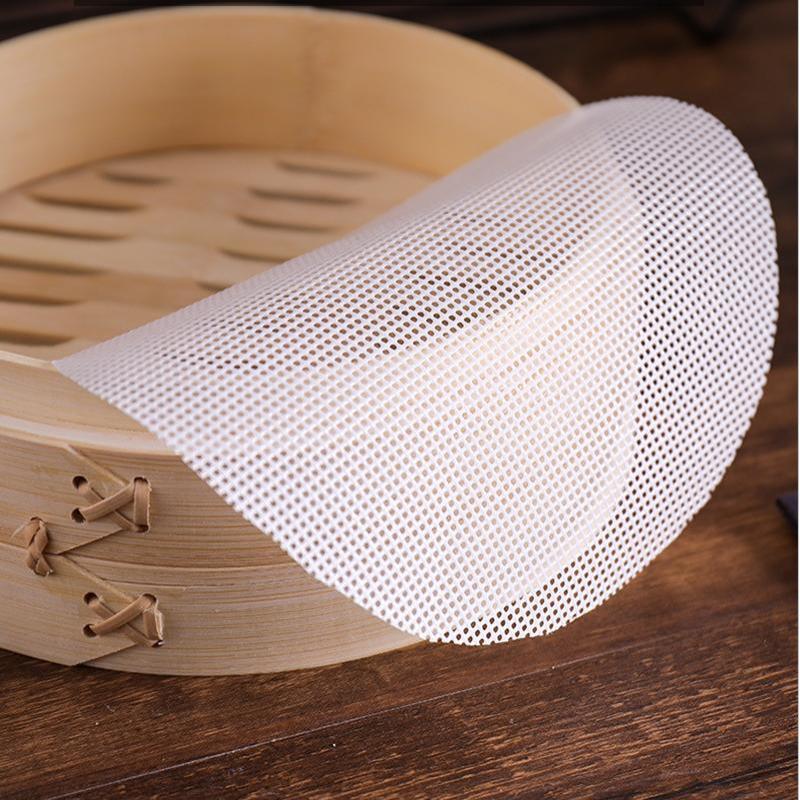 1 шт. Многоразовые белые силиконовые антипригарные вкладыши для пароварки, круглые коврики для приготовления на пару для бамбуковой пароварки, термостойкие для кухни