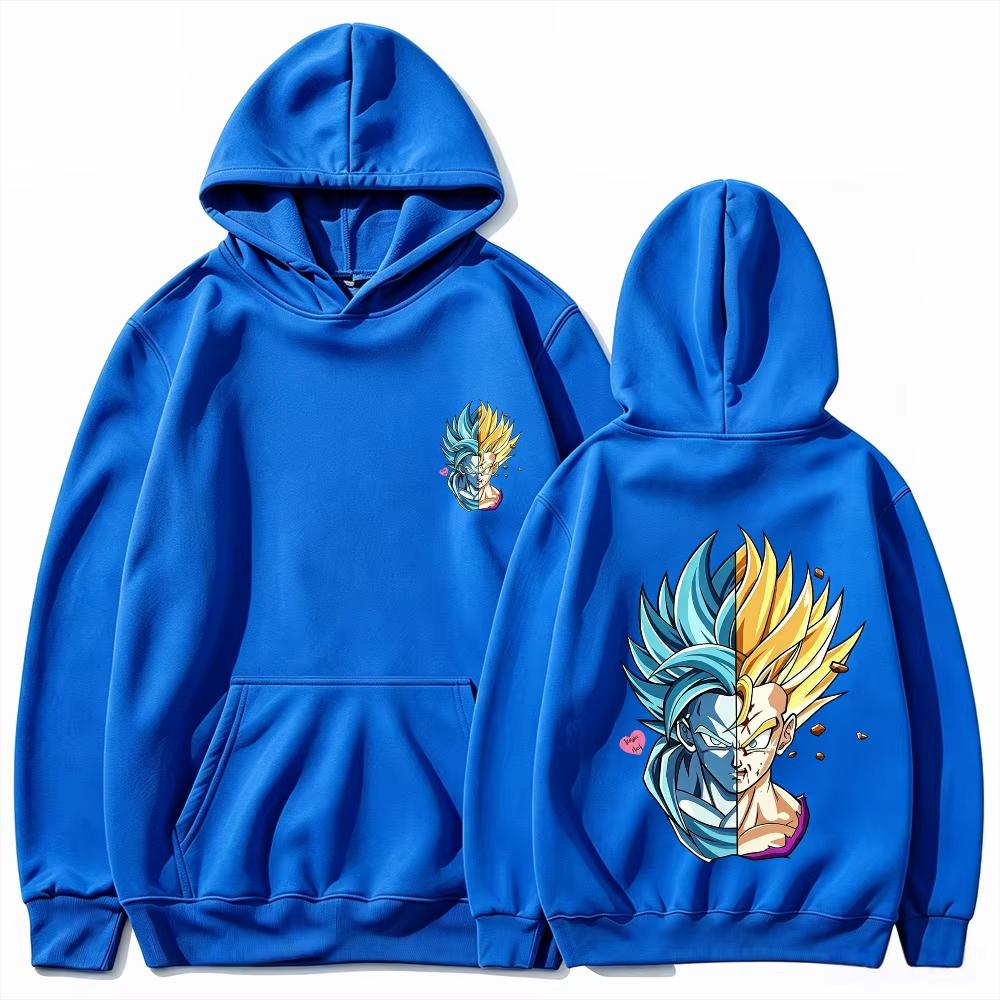 Dragon Ball Men's Hoodie Super Anime Style Goku and Vegeta High Quality Warm Autumn Winter Men's Sports Sweatshirt