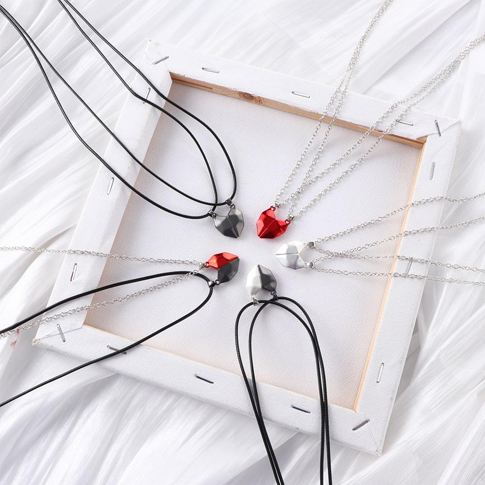 Дружба Ограненный Камень Желаний Модные Украшения Сердце Кулон Парное Ожерелье Магнитное Ожерелье