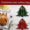 Home Convenience Supplies Red and Green Christmas Tree Cutlery Set Christmas Tree Cutlery Set Table Decoration Items