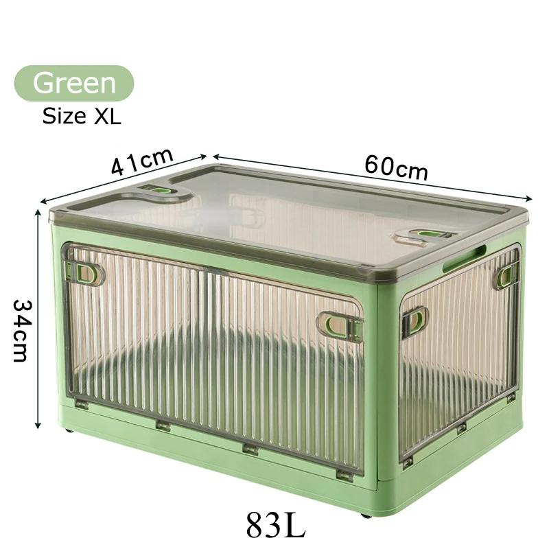 Складной ящик для хранения, органайзер для шкафа, штабелируемый органайзер для мелочей с колесиками, домашнее хранение книг большой емкости, ящик для игрушек