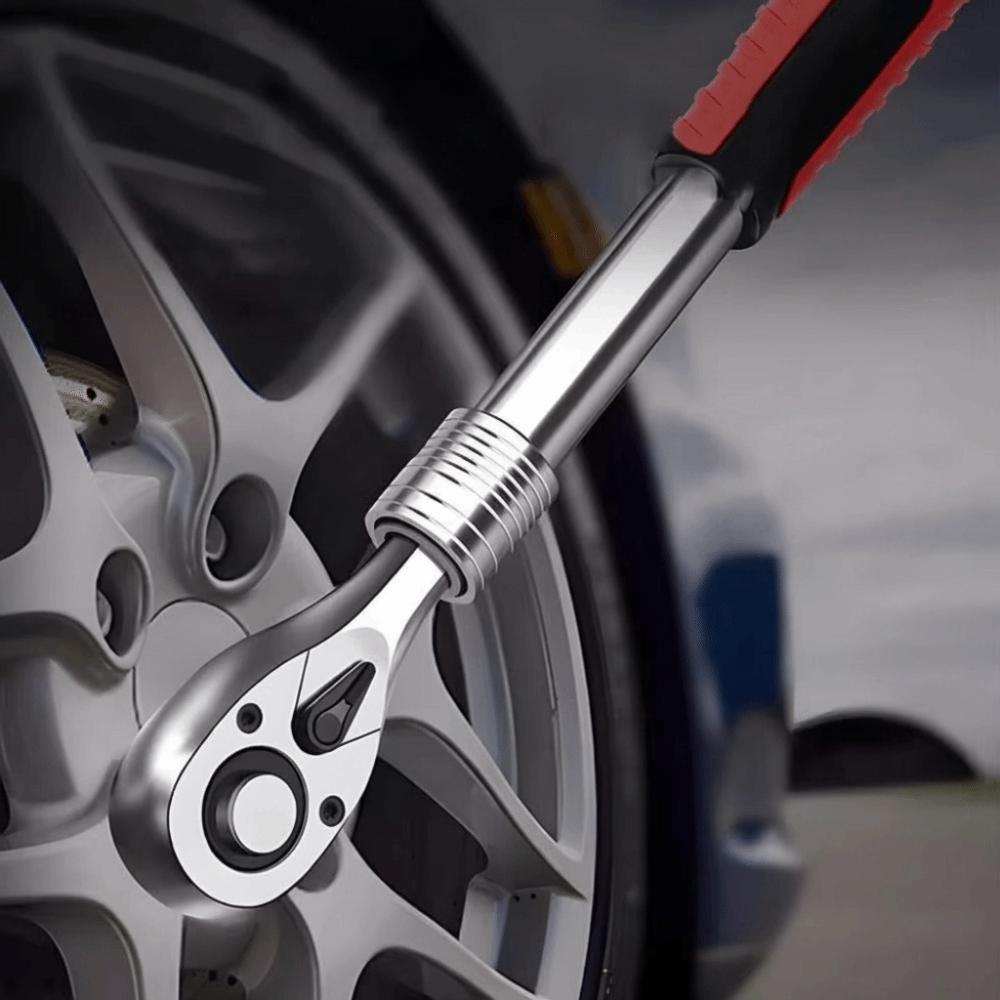 Трещотный ключ с 72 зубцами, из углеродистой стали, с гибкой головкой, выдвижной, многофункциональный инструмент