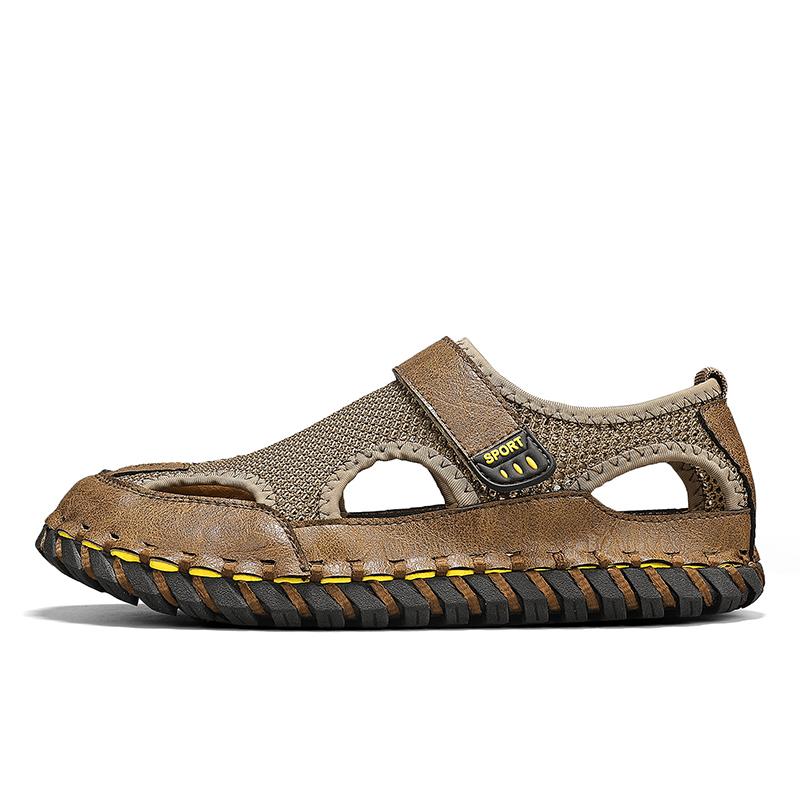 Модные мужские роскошные сандалии, мужская удобная прогулочная обувь, универсальные мужские мокасины с открытым носком, пляжные мужские удобные сандалии