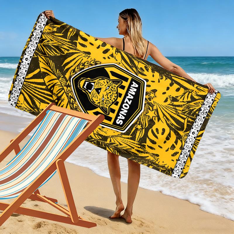 AMAZONAS FC Logo Print Beach Towel, Large Soft Quick Dry Towel for Beach Camping Swimming