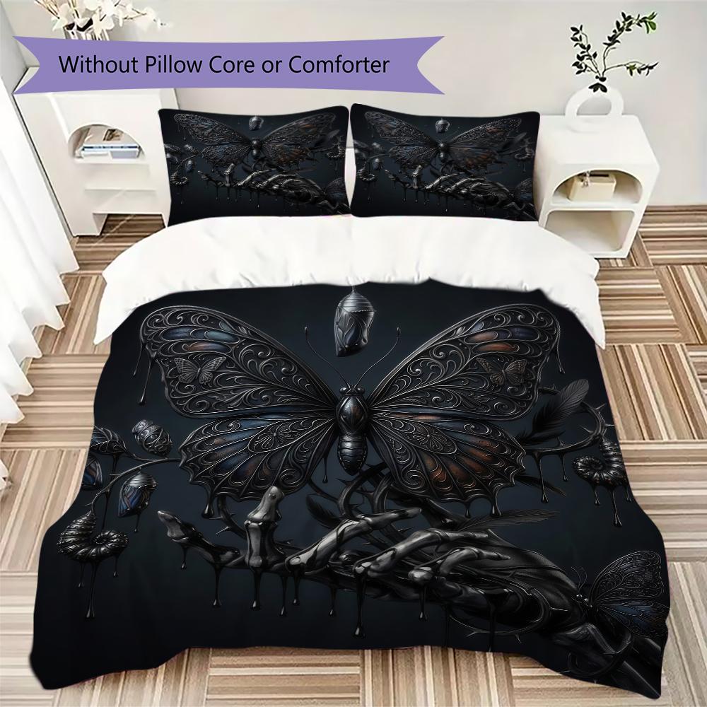 Dark Gothic Art Pattern Bedding uilt Set uilt Cover Pillowcase Home Decoration Birthday Gift (1 * duvet cover + 2 * pillowcase without core)
