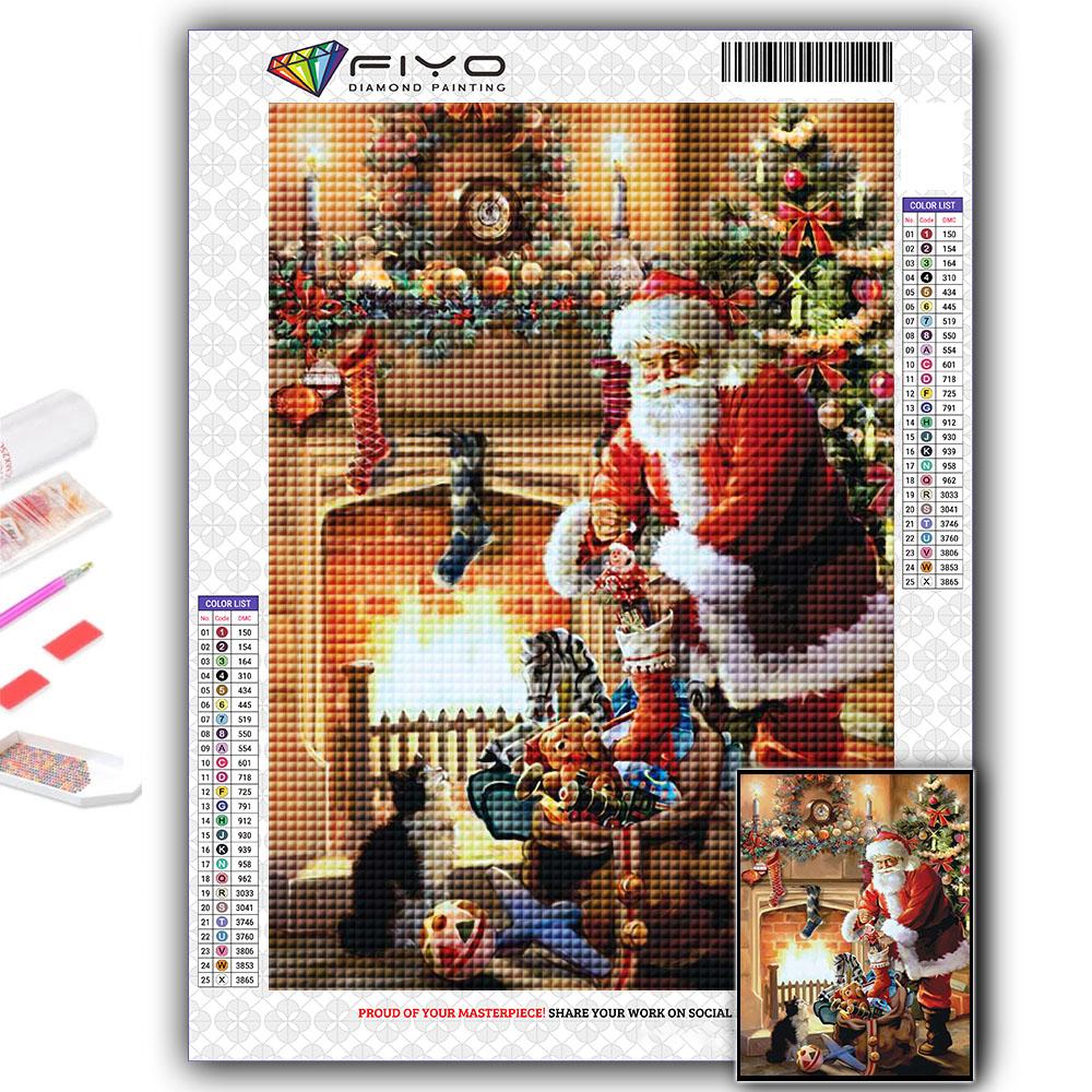 5D DIY Алмазная картина вышивка крестиком Рождественская елка Санта-Снеговик Алмазная вышивка Мозаика Настенное украшение дома