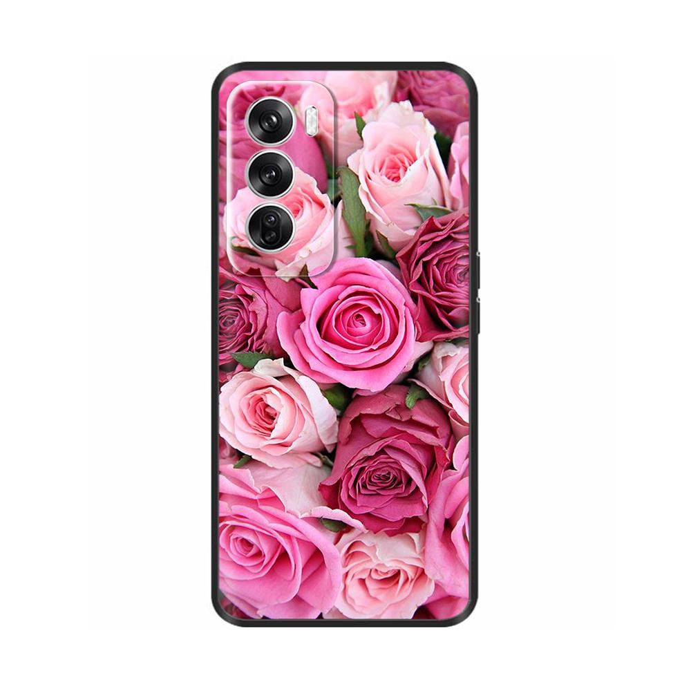 Чехол для OPPO Reno 12 5G Цветочная роспись Мягкий ТПУ Силиконовый Чехол-крышка для Oppo Reno12 Pro Защитные Чехлы На Reno 12Pro Capa