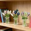 Handcrafted Glass Callalily with Stem Hand-Blown Mini Glass Flower Figurine Decoration Home Living Room Office Colorful