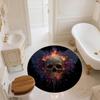 Flame Skull,Round Area Rug,Carpet Rug for Living Room Bedroom Sofa Playroom Decor,Non-slip Floor Mat