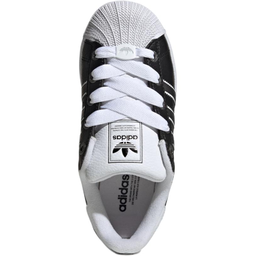 Adidas Superstar 2 J Черные кроссовки для детей с лентикулярными полосками Основной черный Матовый серебристый Облачно-белый JQ0314