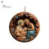 Nativity Scene Ornaments Acrylic Flat Hanging Pendant Keepsake The Birth of Jesus Decor for Christmas Tree Party Car Wall Door