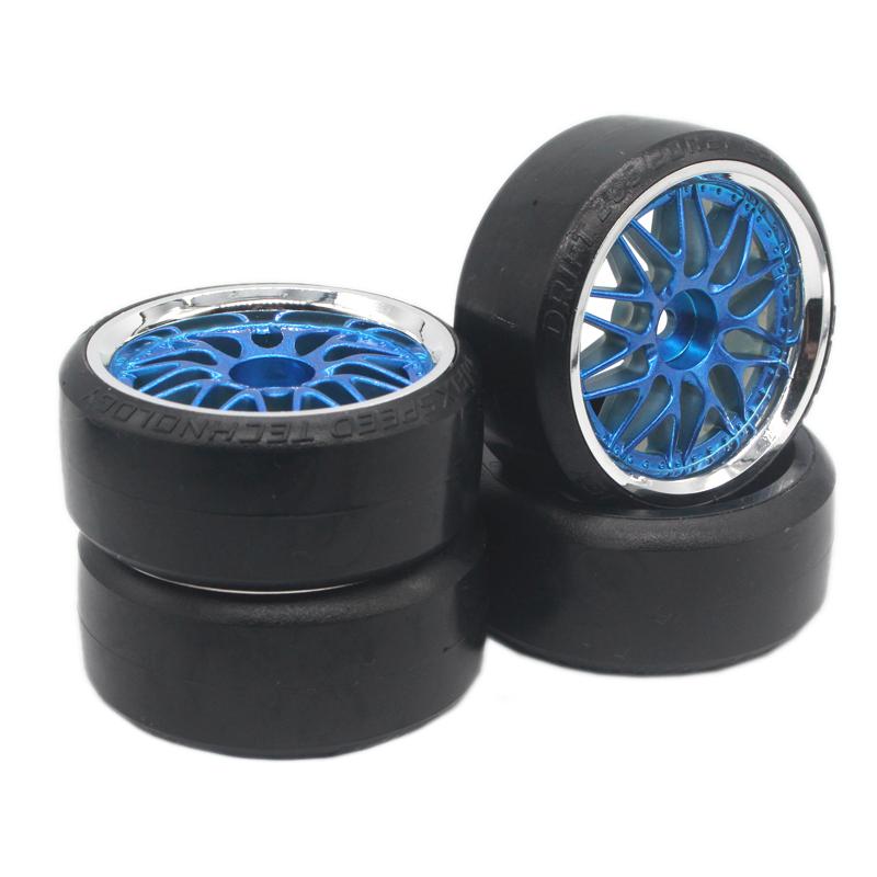 4Pcs RC 1:10 Drift Car Plastic Wheel Rim &Tyre tires For HSP 94123/94122/94103/D4/D3