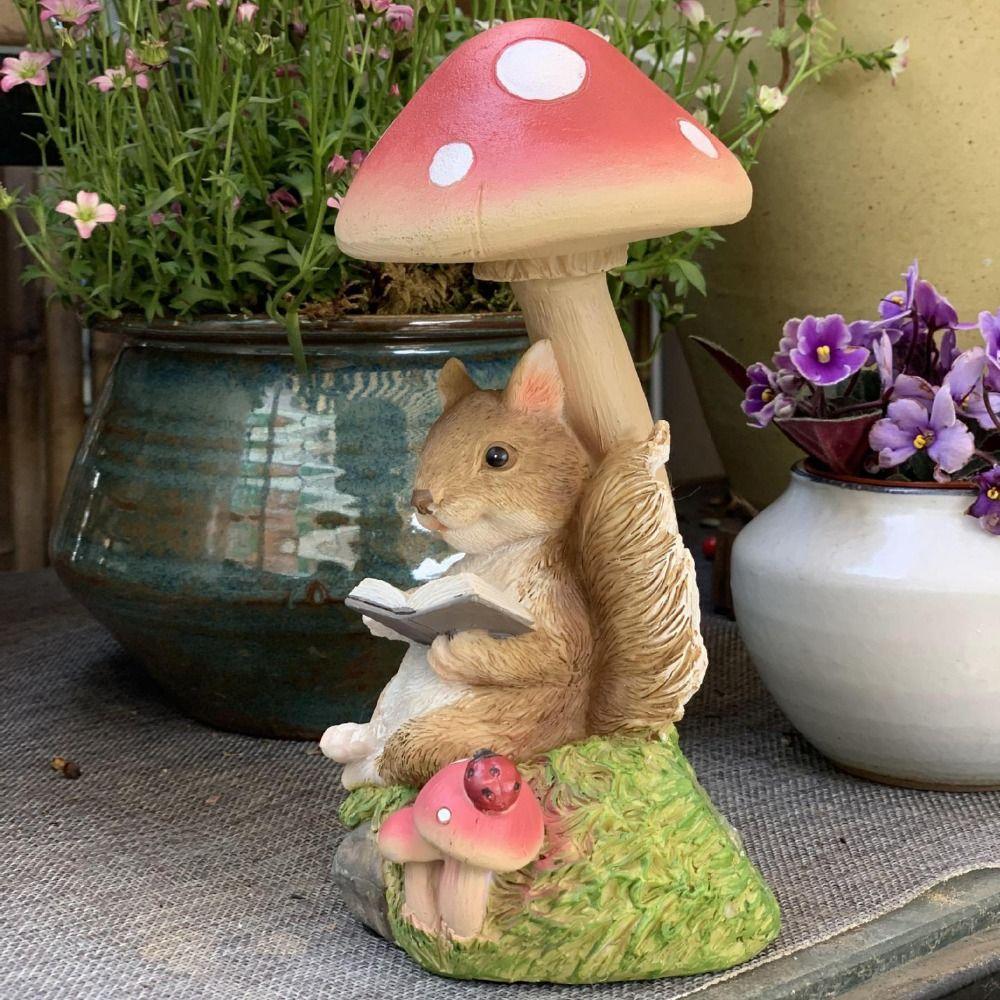 Vivid Rabbit Lawn Lamp Resin Animal Statue Light Garden Figurines Sculptures  Gift