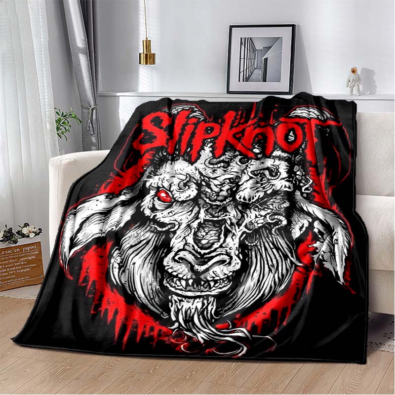 Heavy Metal Band Rap-Metal Music S-Slipknot Album Cover Printed Blanket Flannel Soft Warm Sofa Bed Portable Office Gift Blanket
