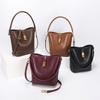 Genuine Leather Women's Stylish Casual Bucket Bag Women's Premium Texture Crossbody Bag