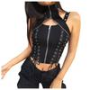 Zip Up Tanks Women Sleeveless Sexy Short Gothic Tank Turtleneck Sweater Black Casaul Top Shirt Women