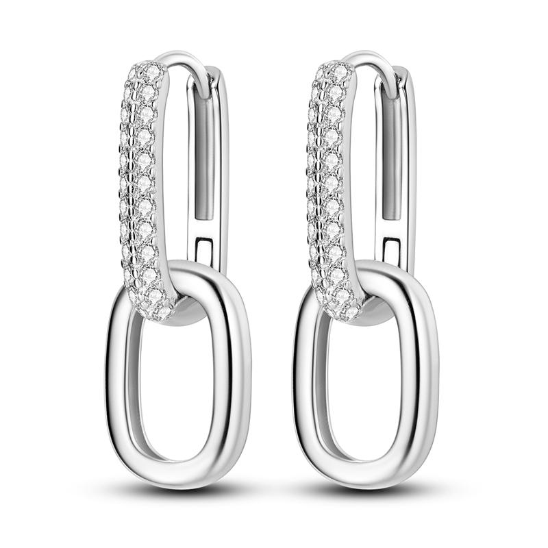 Round Circle Hoop Earrings For Women 925 Silver Heart Star Moon Sun Flower Zircon Opal Earrings Jewelry Gift