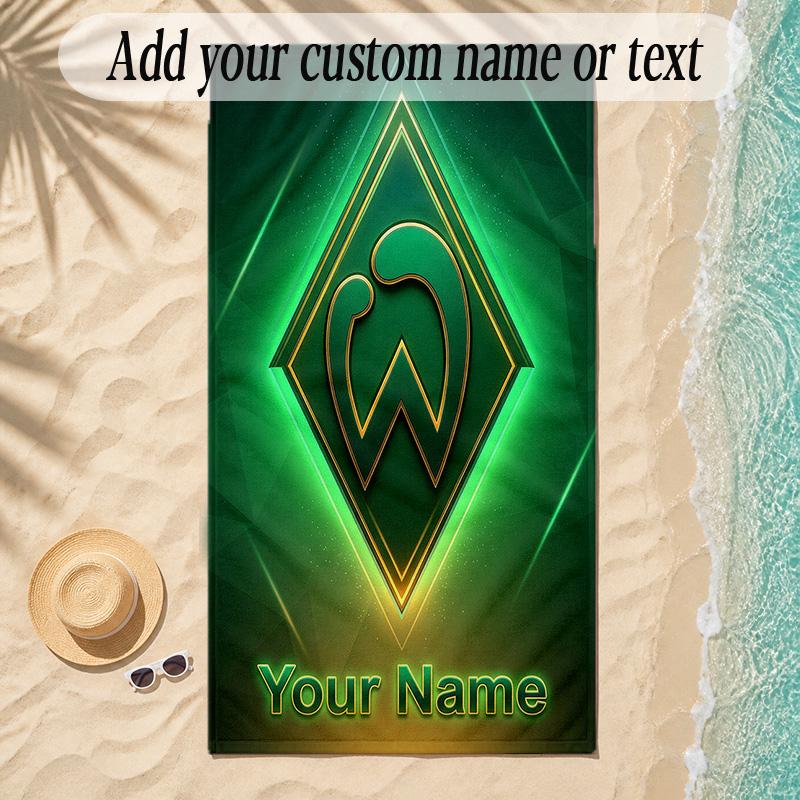 Beach TowelWerder Bremen FC Custom Name Text Personalized Soft Towel for Beach Pool Indoor Home Decor Gift