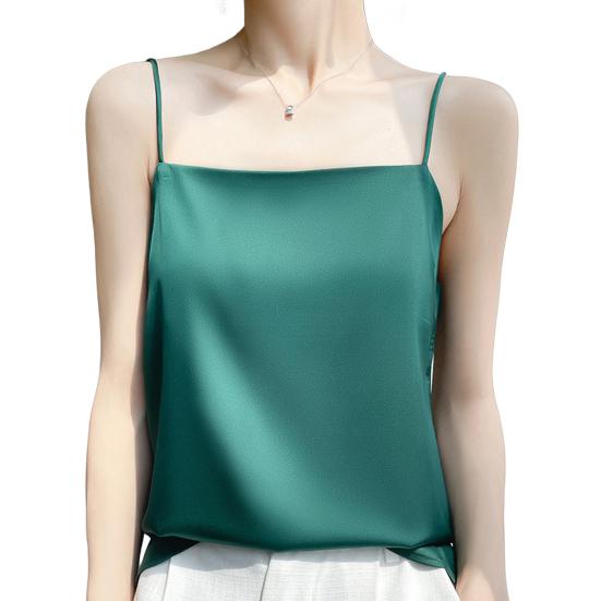 Summer Vest Sling Sleeveless Smooth Fabric Tank Tops Loose Fit Soft Elastic