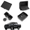 ZUNDUO Console Box Armrest Hidden Storage Box Center Console Tray Drink Holder for Mitsubishi Triton LC2T 2024 Washable Rubber Mat for Easy and