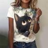 Cute Animal 3d Print Women's T Shirt Female Kawaii Black Cat Tshirt Girls Casual Funny Short Sleeve Tee Lady Fashion Top Clothes