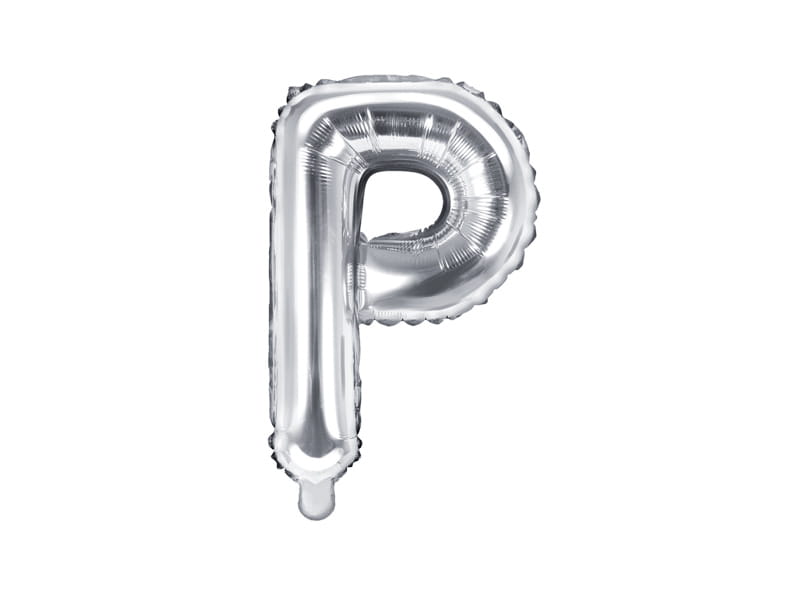 Balon Foliowy Litera "P" Srebrny 35 Cm