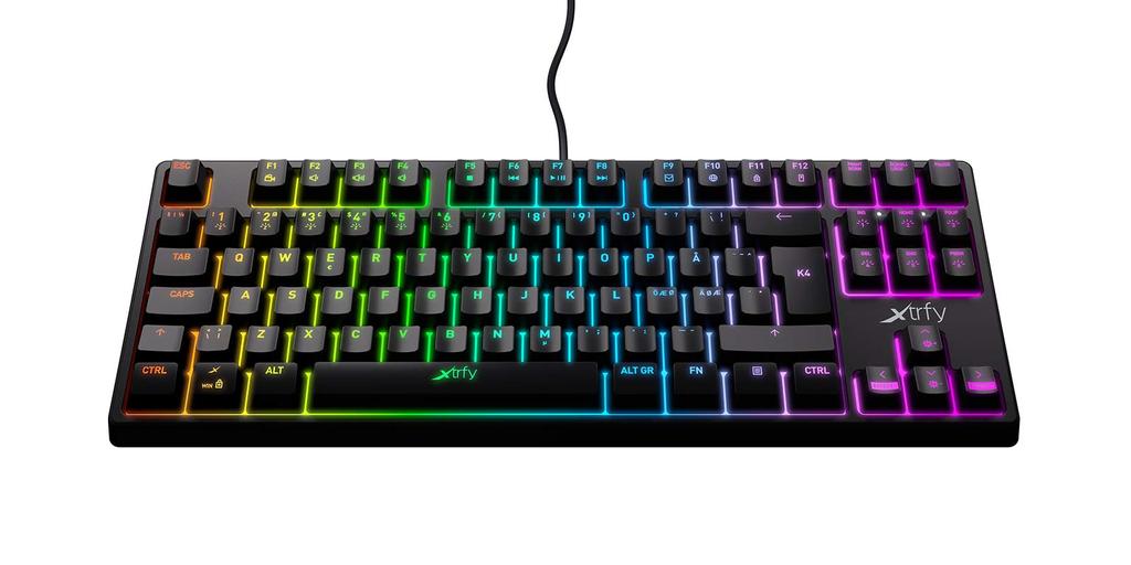 Xtrfy K4 RGB English Layout Red Axis Mechanical Gaming Keyboard LED Illumination UK Layout Authorized Distributor Guaranteed (6 Zones) [Japanese