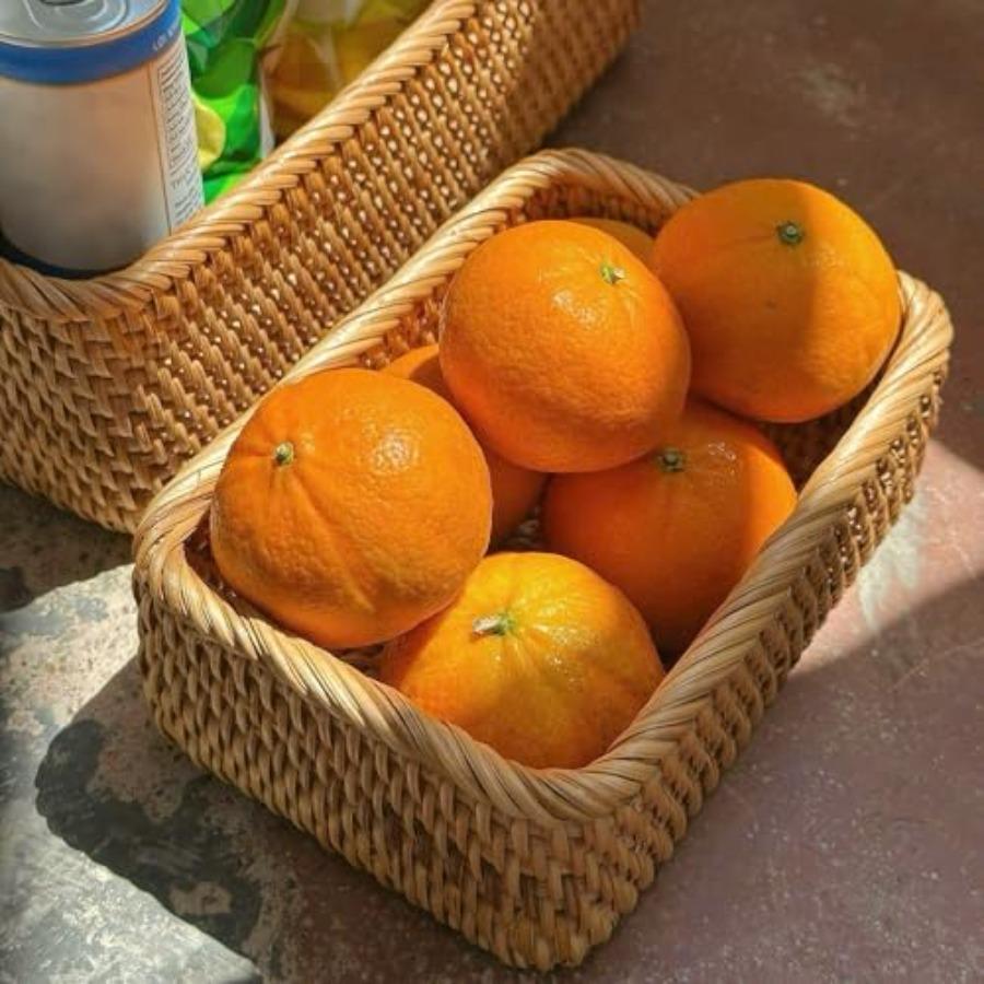 Натуральные плетеные корзины из ротанга Прямоугольная плетеная корзина для организации хранения в гостиной, ванной, кухни Декор для кухни Хранение на кухне