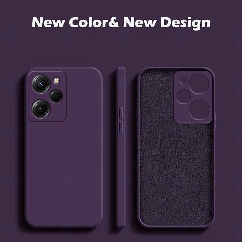 Цвет темно-фиолетовый квадратный жидкий силиконовый чехол для телефона для POCO X5 PRO 5G X5PRO POCOX5 PRO 5G 6,67 дюймов Xiaomi POCO X5 Pro 5G Глобальный защитный чехол