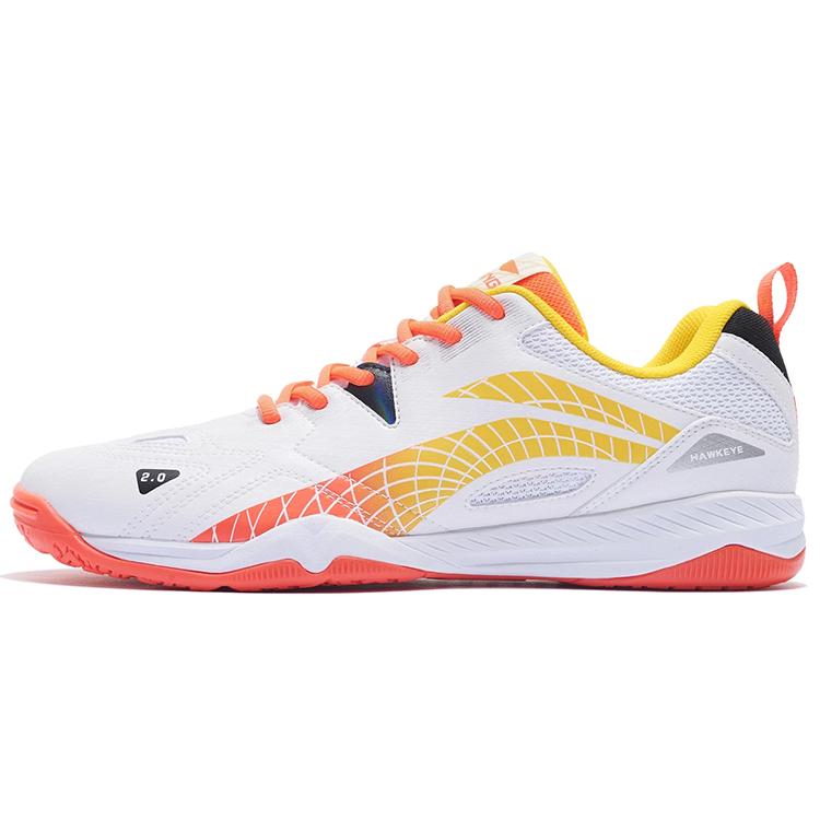 New LiNing Cushioning Anti Slip And Wear Resistant Low Top Training Shoes Unisex White Red Yellow APTT005-2