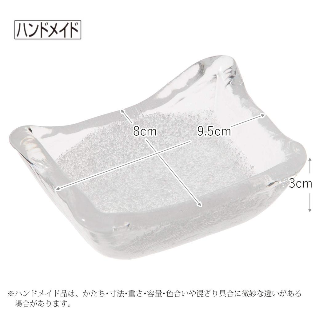 Toyo Sasaki Glass Japanese Tableware Set of 5 Long Choko Made in Includes Small Soy Sauce Small Square Deep Glass YA41 Plates, Japan, Bowl, Dish,