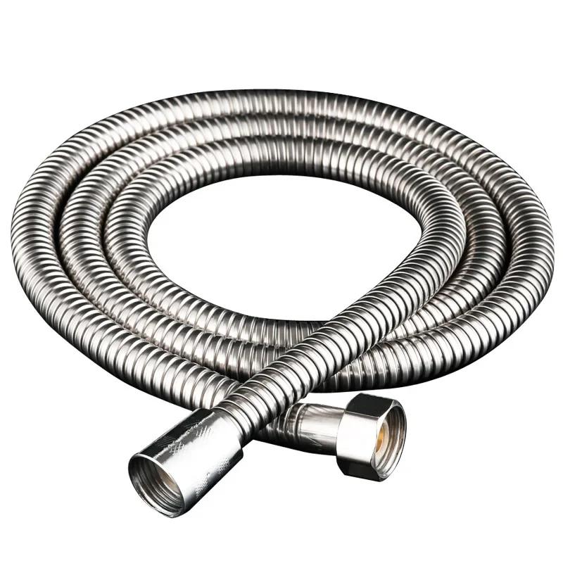 Black/silver Extendable Garden Hose SUS 304 Flexible Shower Long Bathroom Pipe Extension Water Pull Accessories Hoses Pipes Home