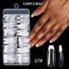120Pcs False Nail Tips Short French Half Cover Artificial Acrylic Nails Clear