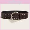 Панк-рок кожаный ремень с металлической пряжкой-штифтом для повседневного уличного стиля