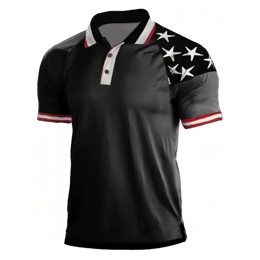 Мужская повседневная рубашка с воротником на пуговицах с коротким рукавом