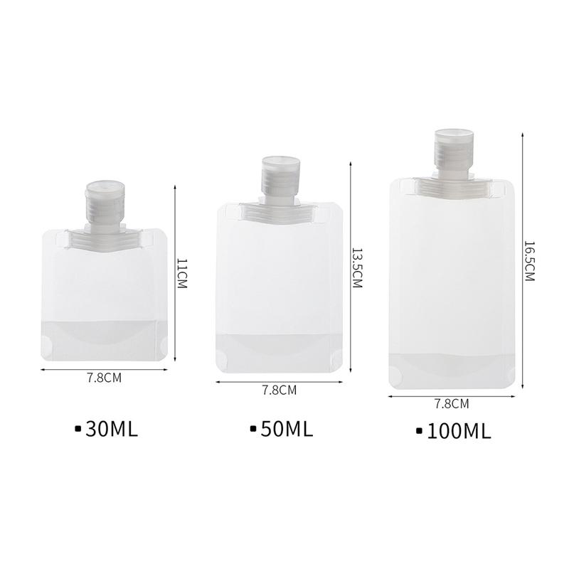 30/100 мл Дорожный дозатор для лосьона Многоразовые пакеты для шампуня Жидкий герметичный многоразовый контейнер для хранения косметической упаковки