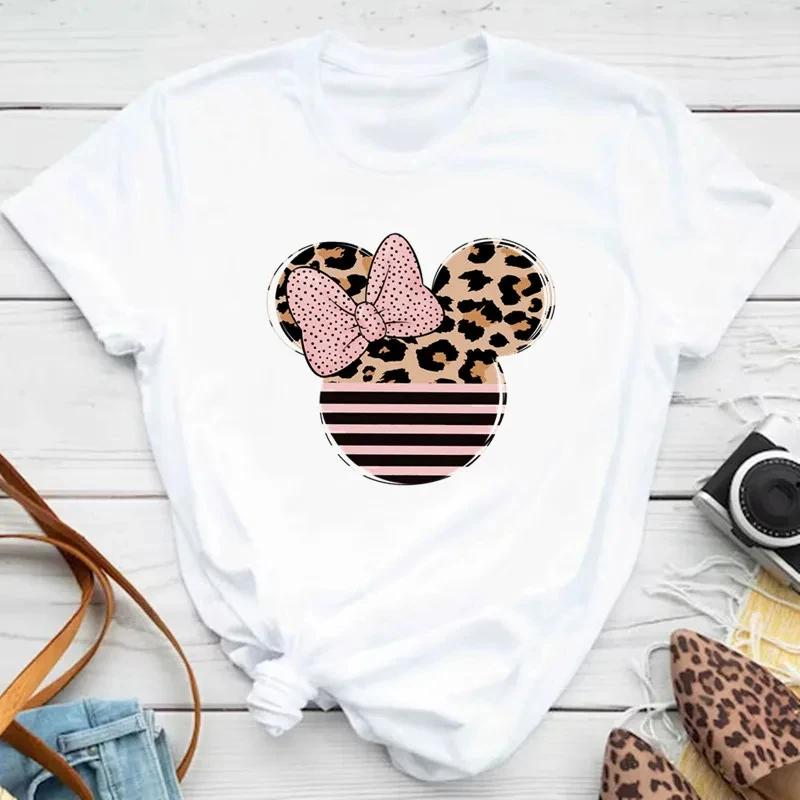 Minne Mouse Head Printed Cotton TShirt Womens Design Trend Aesthetic Fashion TShirt Top Short Sleeve