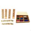 2 Sets Wooden Montessori Math Education Materials Toy - Counting Bead Stair with Box