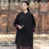 Johnature Женские винтажные рубашки топы на пуговицах весенние в китайском стиле однотонные стойка длинный рукав блузки