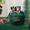 Санта Клаус Рождественский Конфетный Мешок Рога Принт Рождественский Сочельник Подарочный Мешок Счастливого Рождества С Металлическим Кулоном Подарочный Мешочек на Завязках