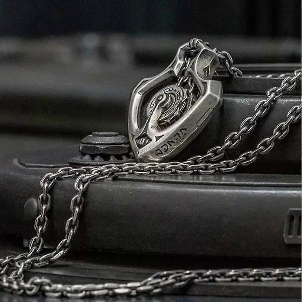 Mechanical Rotatable Gear Pendant Necklace, Retro Punk Gear Necklace