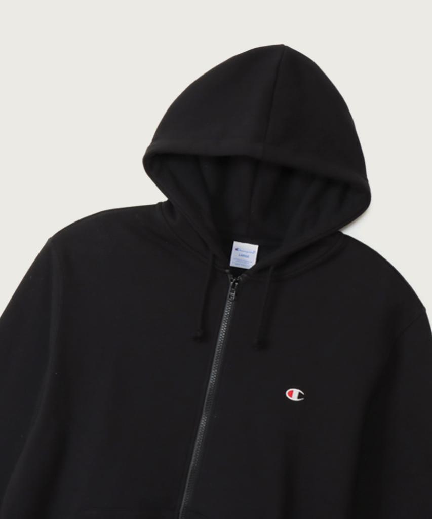 Champion Базовая толстовка с молнией и логотипом C, стандартный крой, цвет 'Off Black'