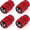 Air Valve Cap, Honda, High-Grade Alloy, for Cars and Motorcycles, Tire Valves, Set of 4, Honda, Red