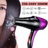 2000W Electric Hair Dryer Salon Professional 2 Speed 3 Heat Hairdressing Blow with Detachable Nozzle