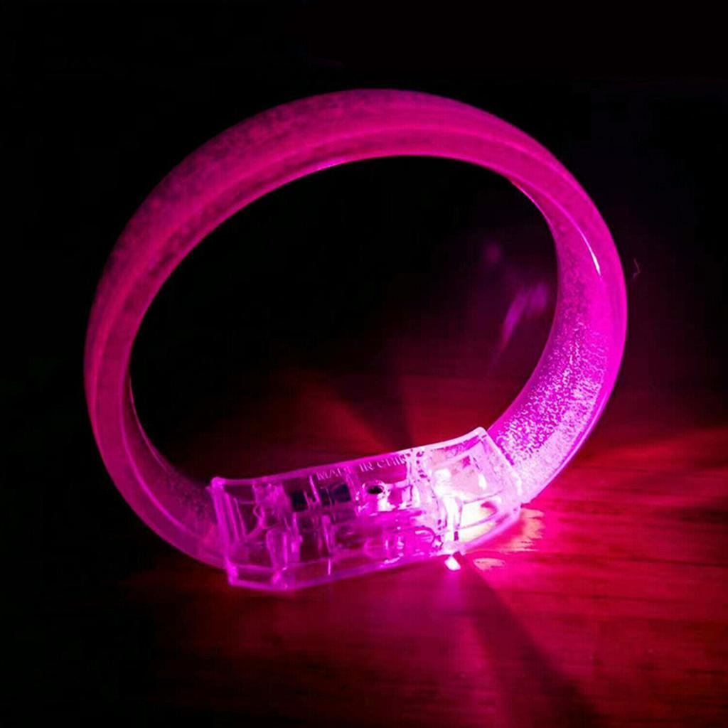 2pcs Light Up LED Bracelets Flashing Glowing Wrist Band Blinking Bangle Party Fun&