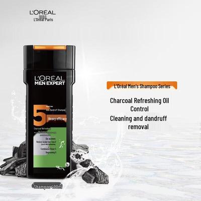 L'Oréal Мужской шампунь против перхоти с углем для свежести и контроля жирности