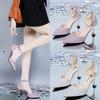High Heel 8cm New Pointed Rhinestone High Heels Slim Heels Fashion Sandals Female Sexy One Button Strap Single Shoes Female