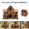 Домики для птиц для улицы, деревянное гнездо колибри, кормушка для птиц, большой скворечник для улицы с 6 комнатами для декора садового дворика