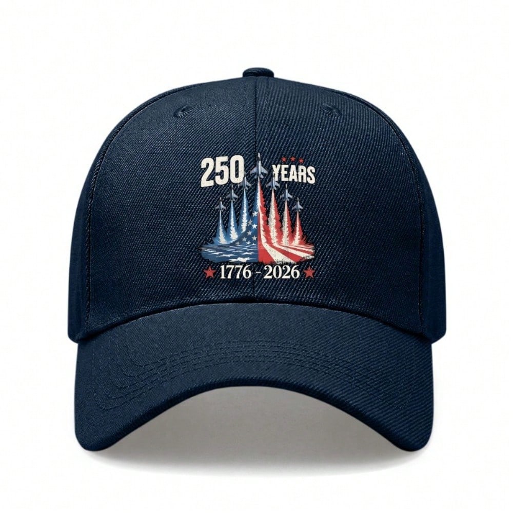 [250 Years Baseball Cap] 1776-2026 USA Patriotic Print Lightweight Breathable Adjustable Casual Outdoor Sports Hat For Independence Day Gift - Sun Cap